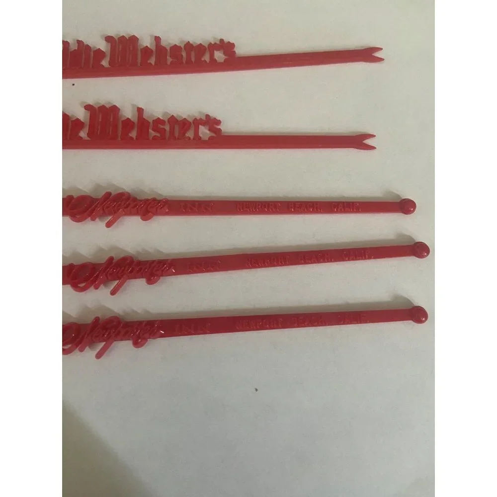 Eddie Masters and Newport Red Vintage‎ Lot of 5 Swizzle Sticks